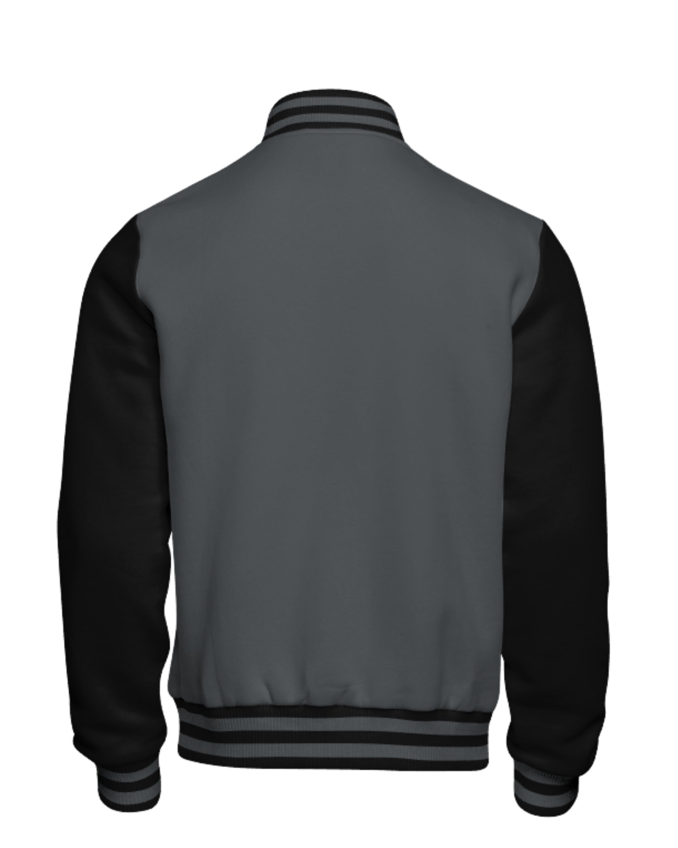 Steel Gray & Black Varsity Jacket