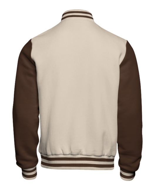 Beige & Brown Varsity Jacket