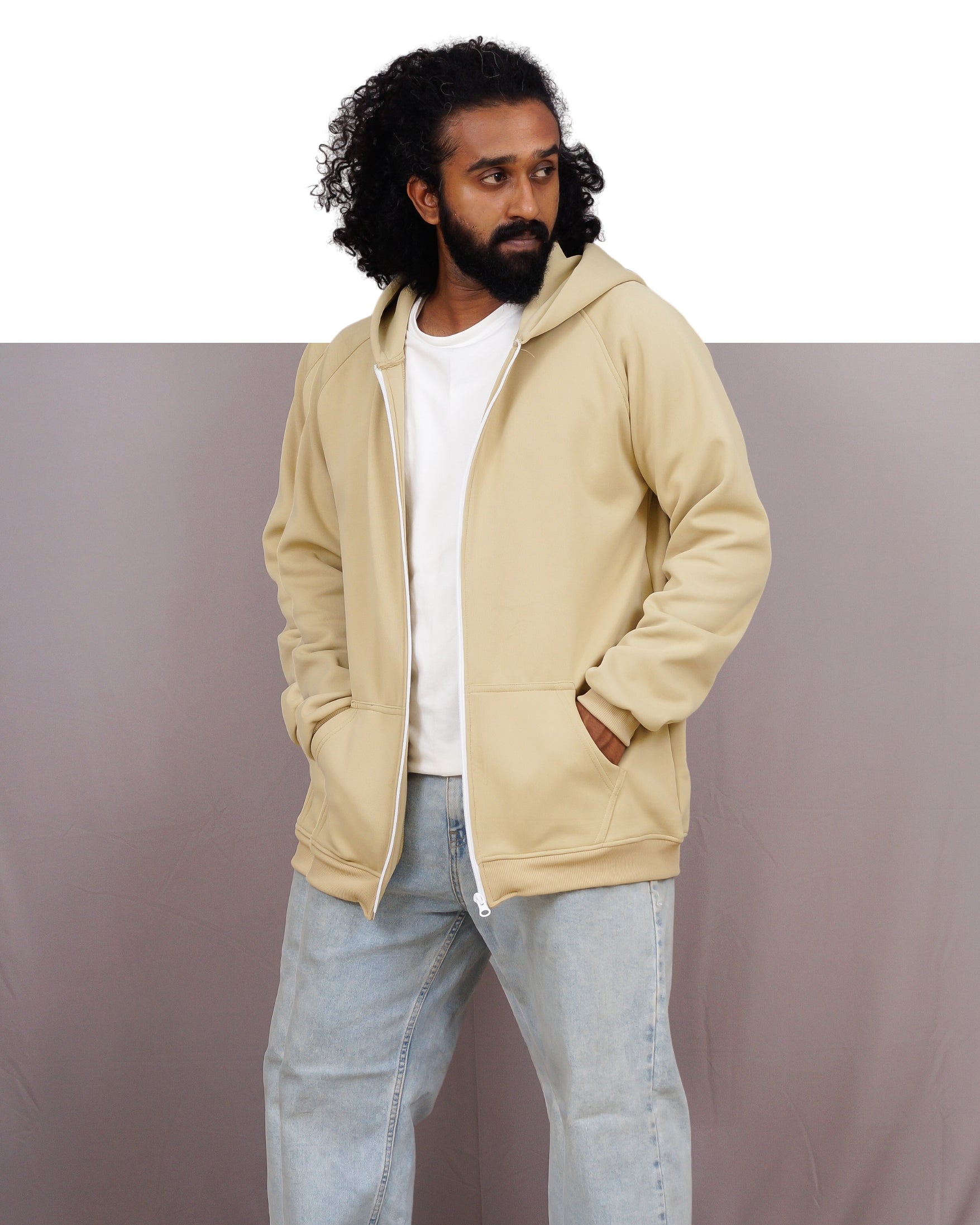 Customised Premium Beige Hoodie