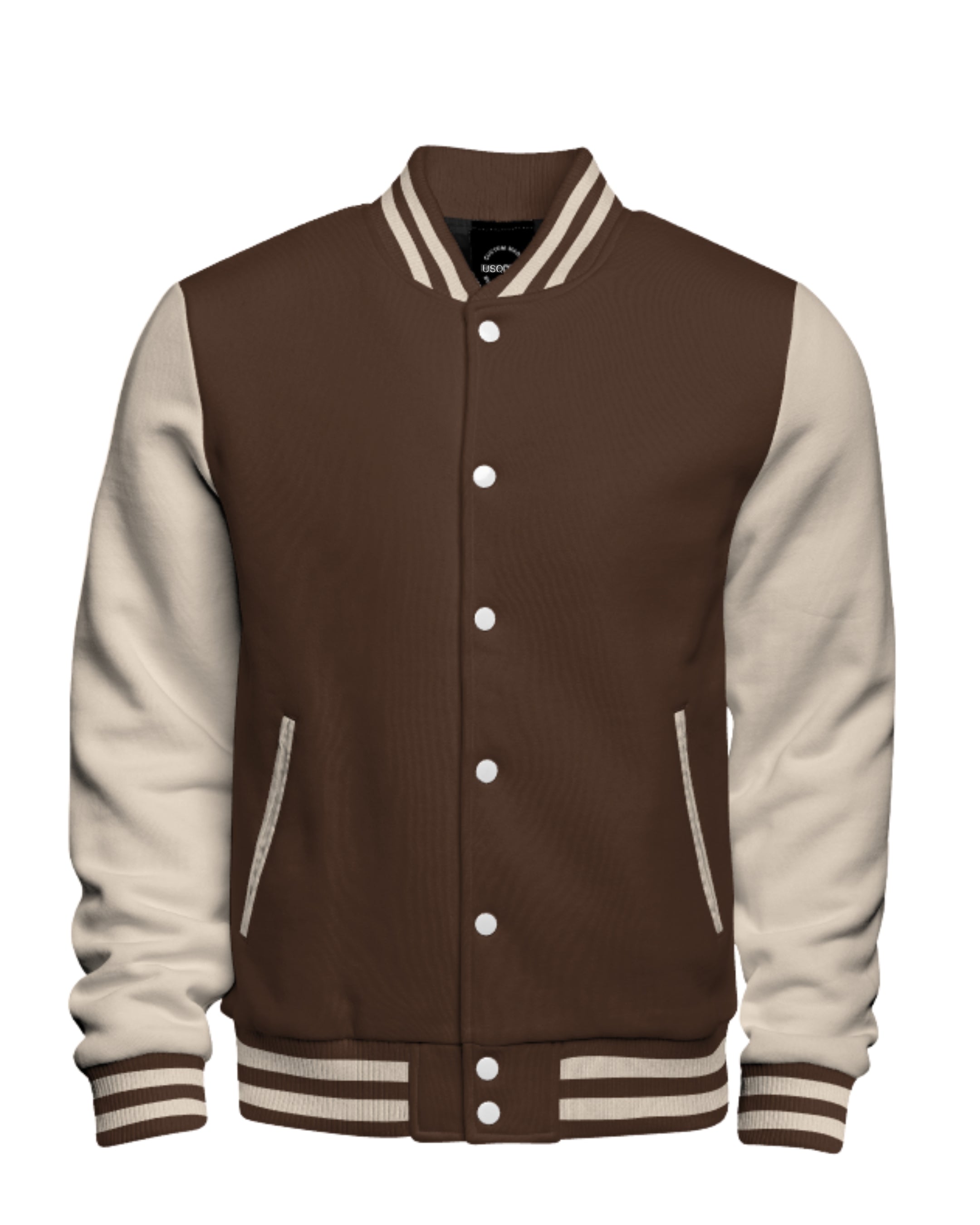 Brown & Beige Varsity Jacket