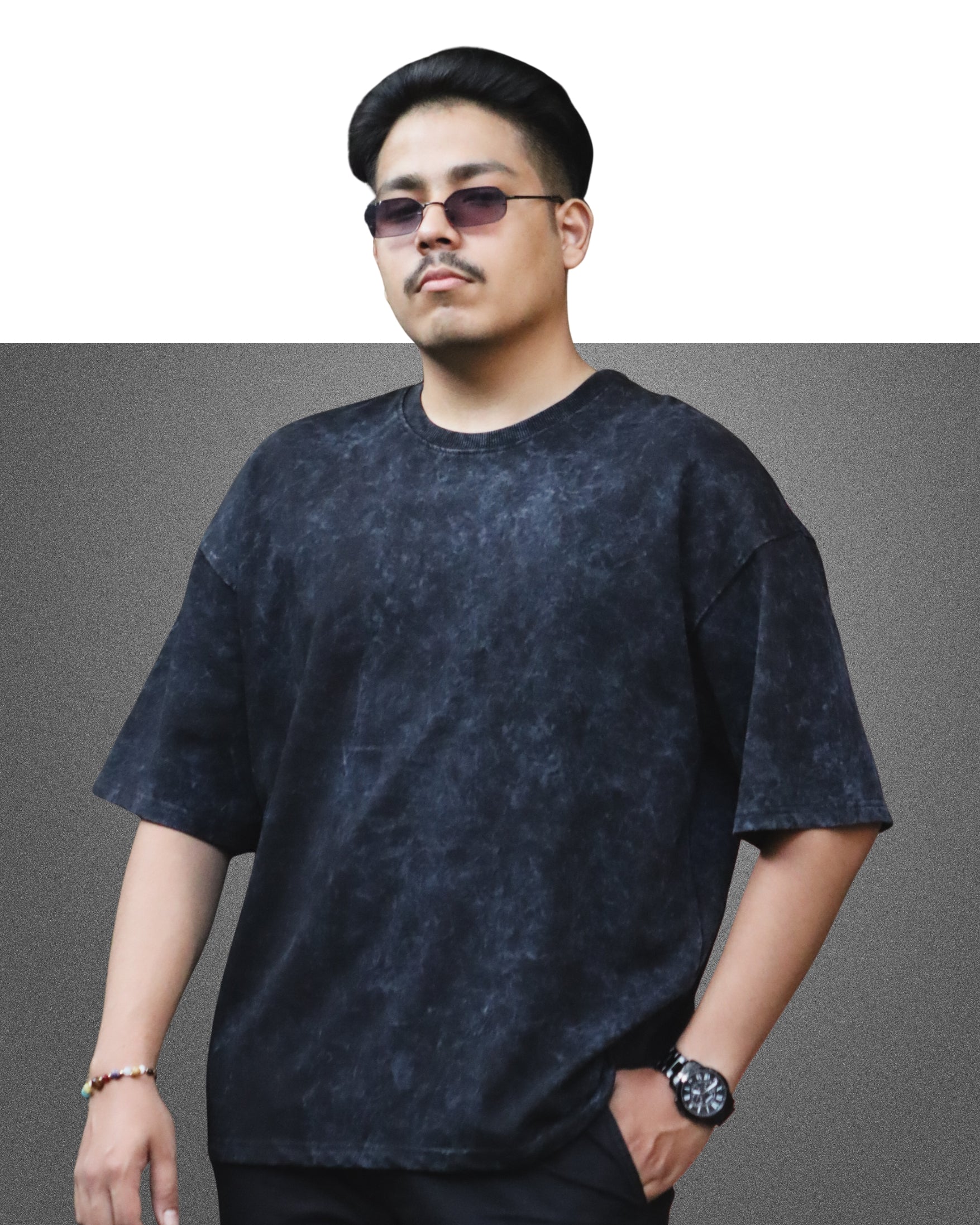Oversized Black Acidwash T-Shirt