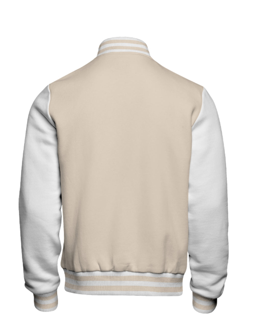 Beige & White Varsity Jacket