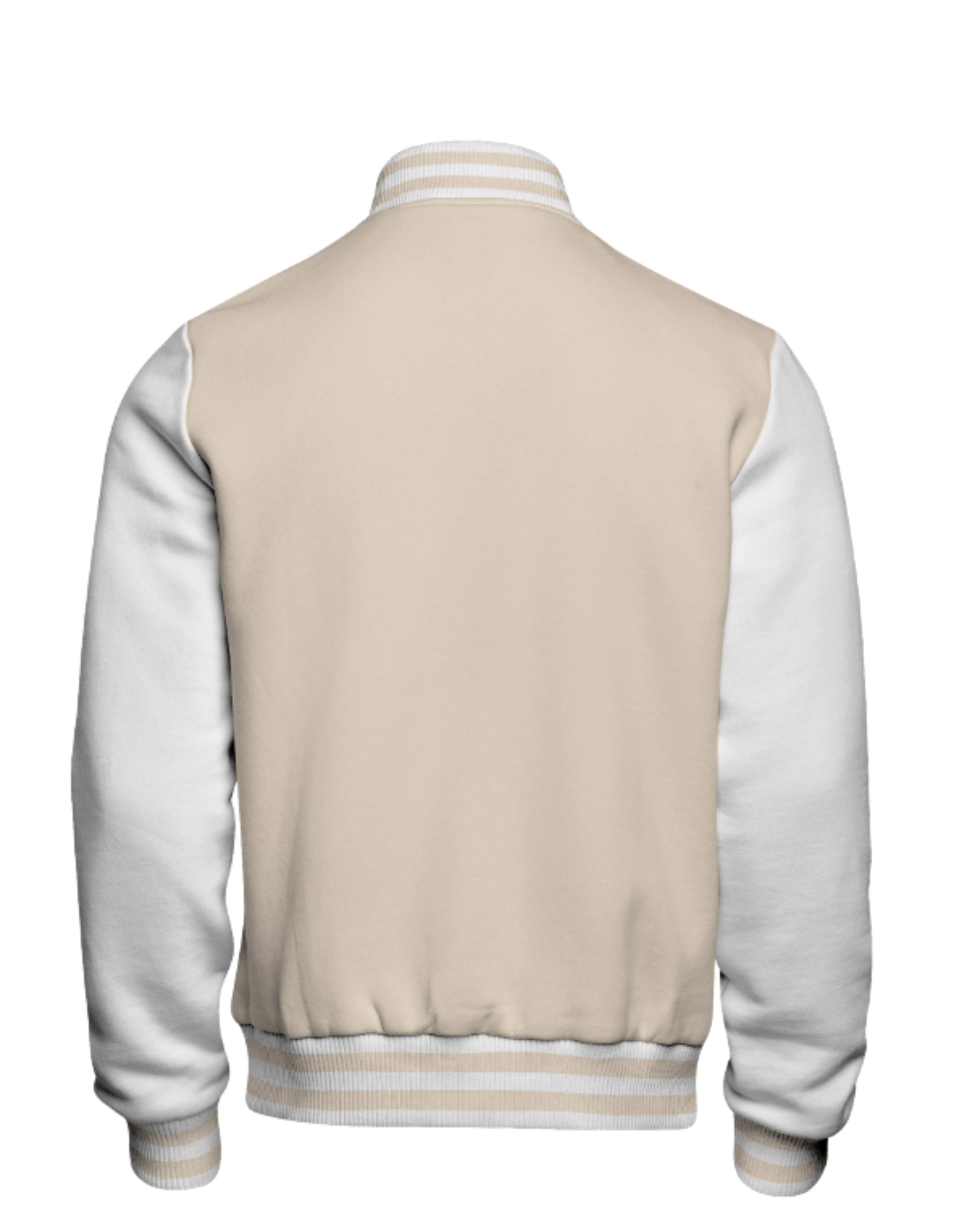 Beige & White Varsity Jacket
