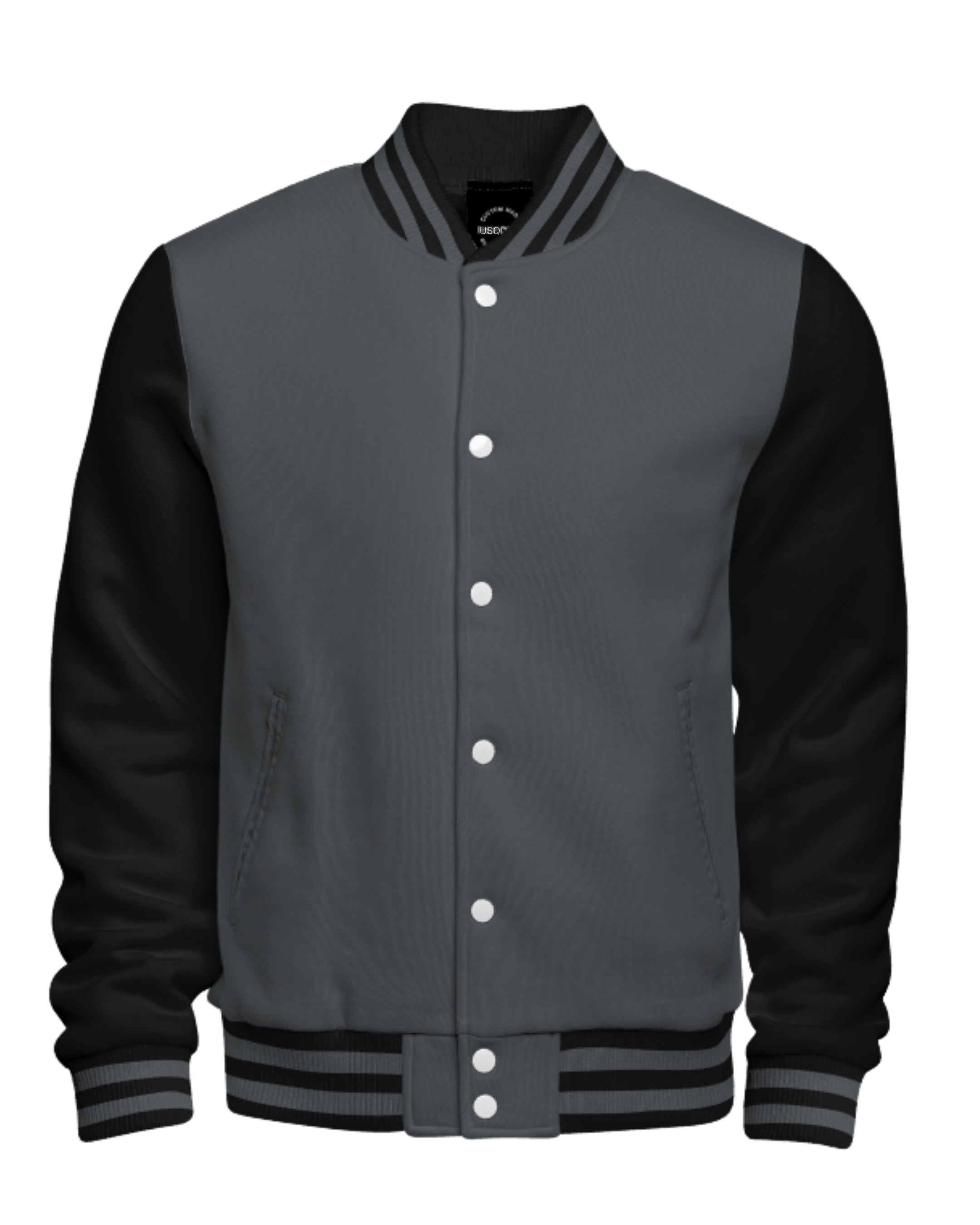 Steel Gray & Black Varsity Jacket