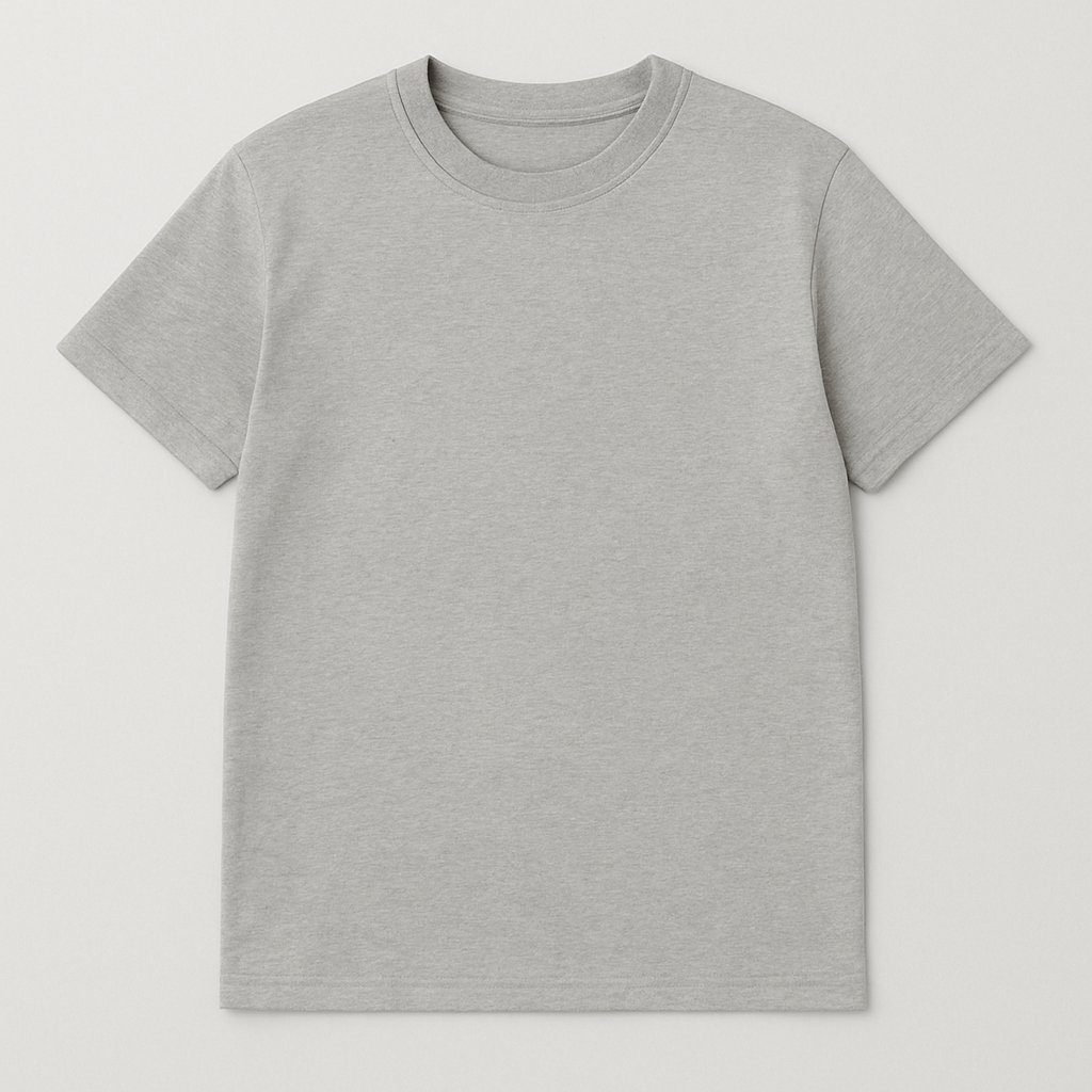 Gray t-shirt on a light gray background