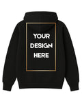 Black hoodie with customizable design area on the back