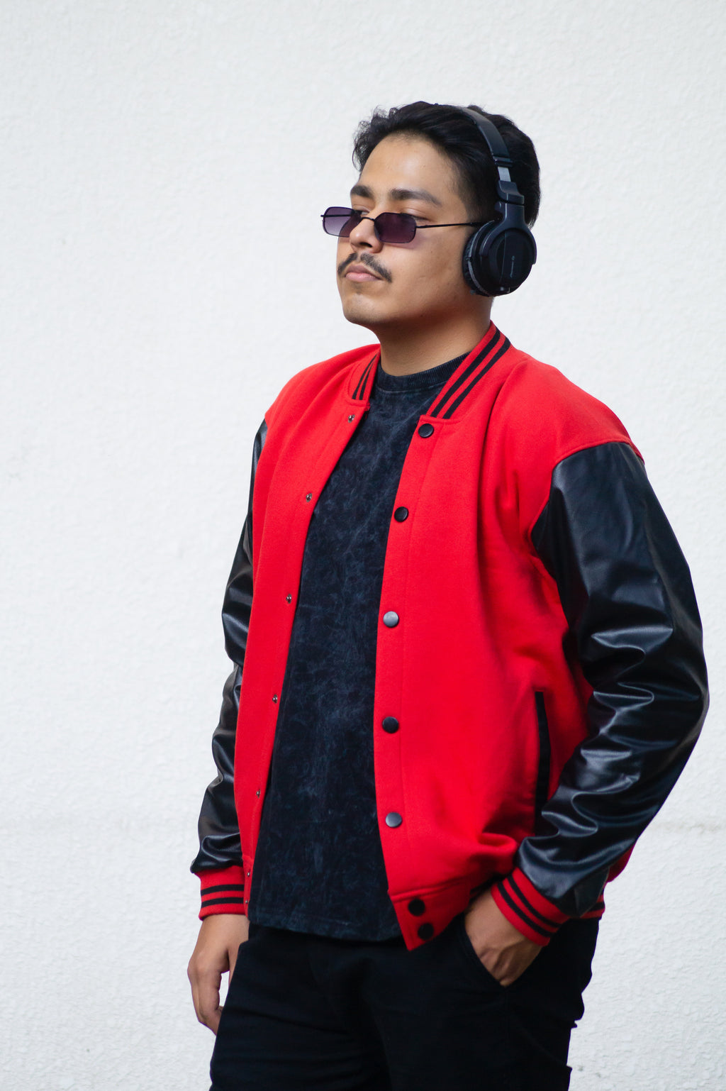 Premium Red & Black Leather Jacket