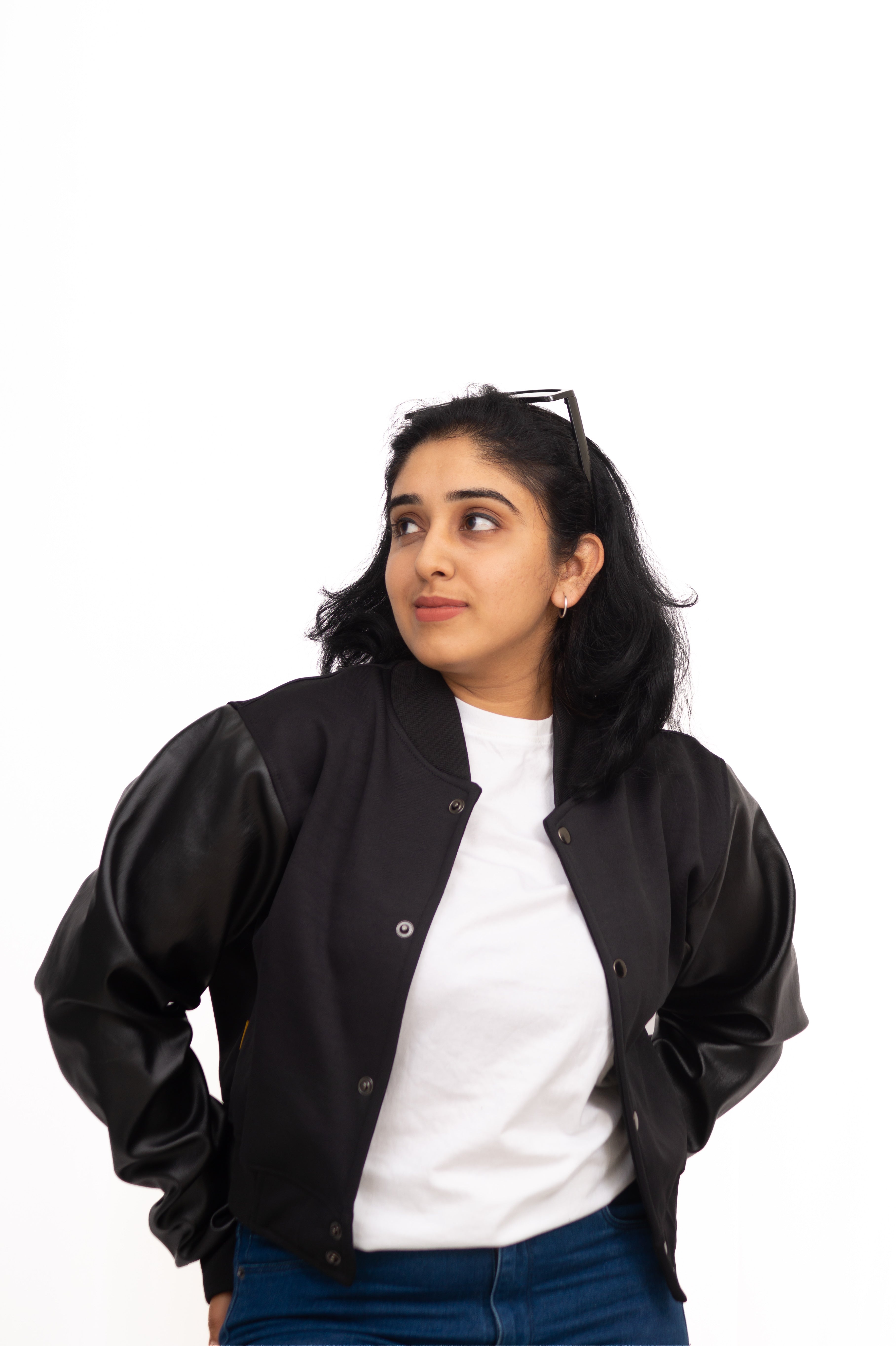 Premium Crop Leather Sleeve Jacket for Women | U-Square Store