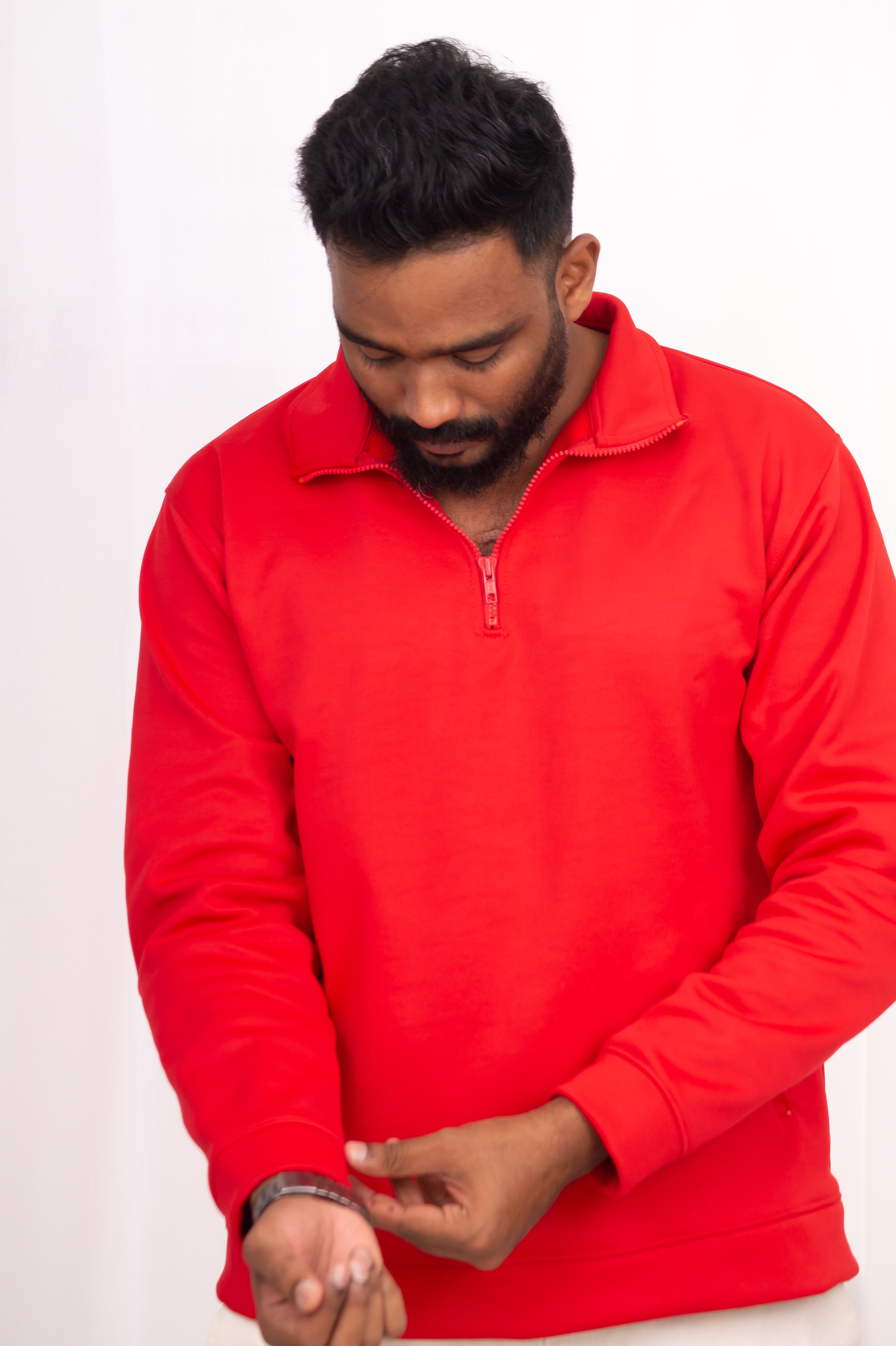 Red Shield High Neck Hoodie