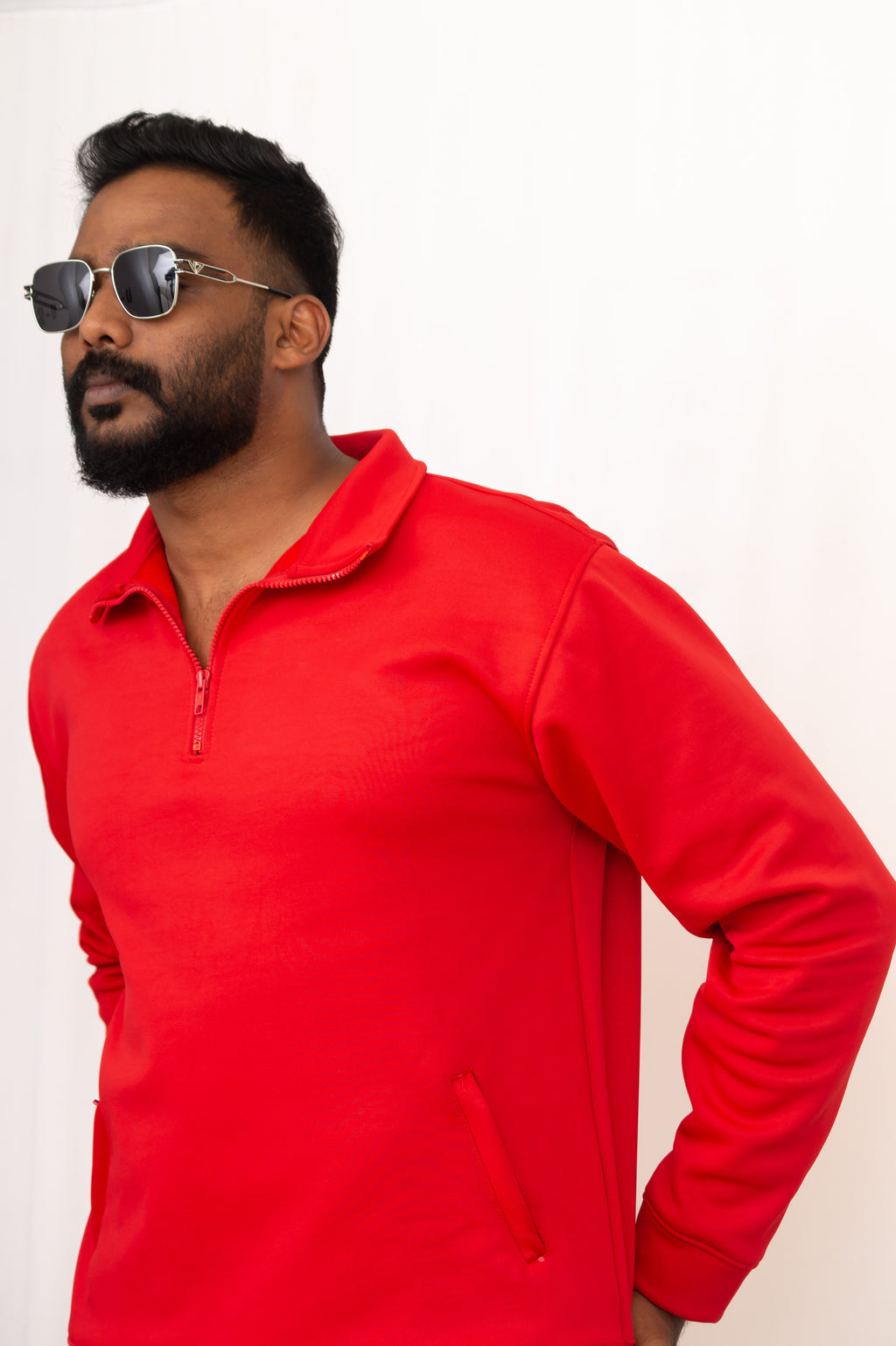 Red Shield High Neck Hoodie