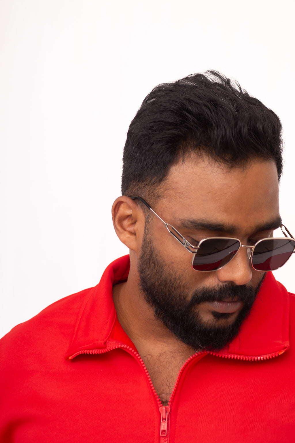 Red Shield High Neck Hoodie