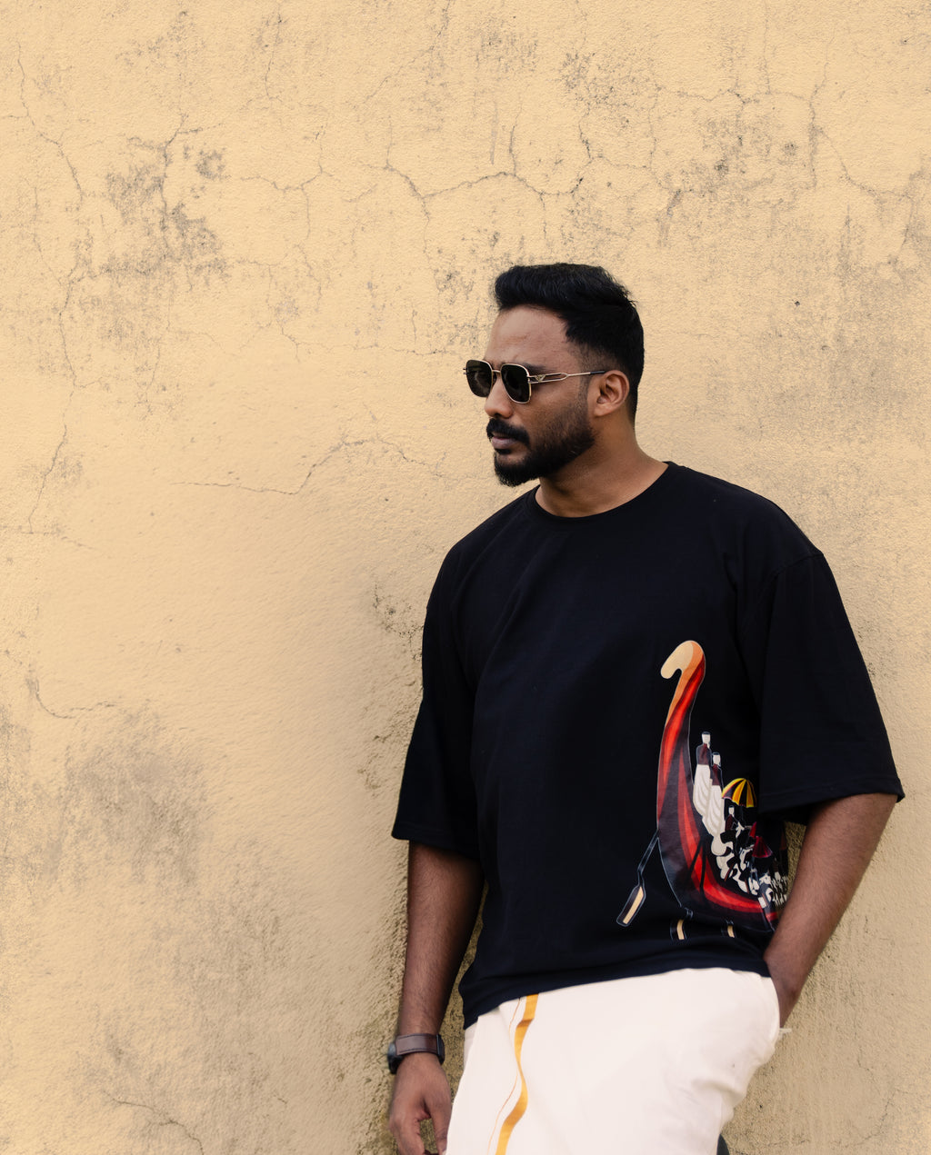 Chundan Graphic Oversized Tee – Black