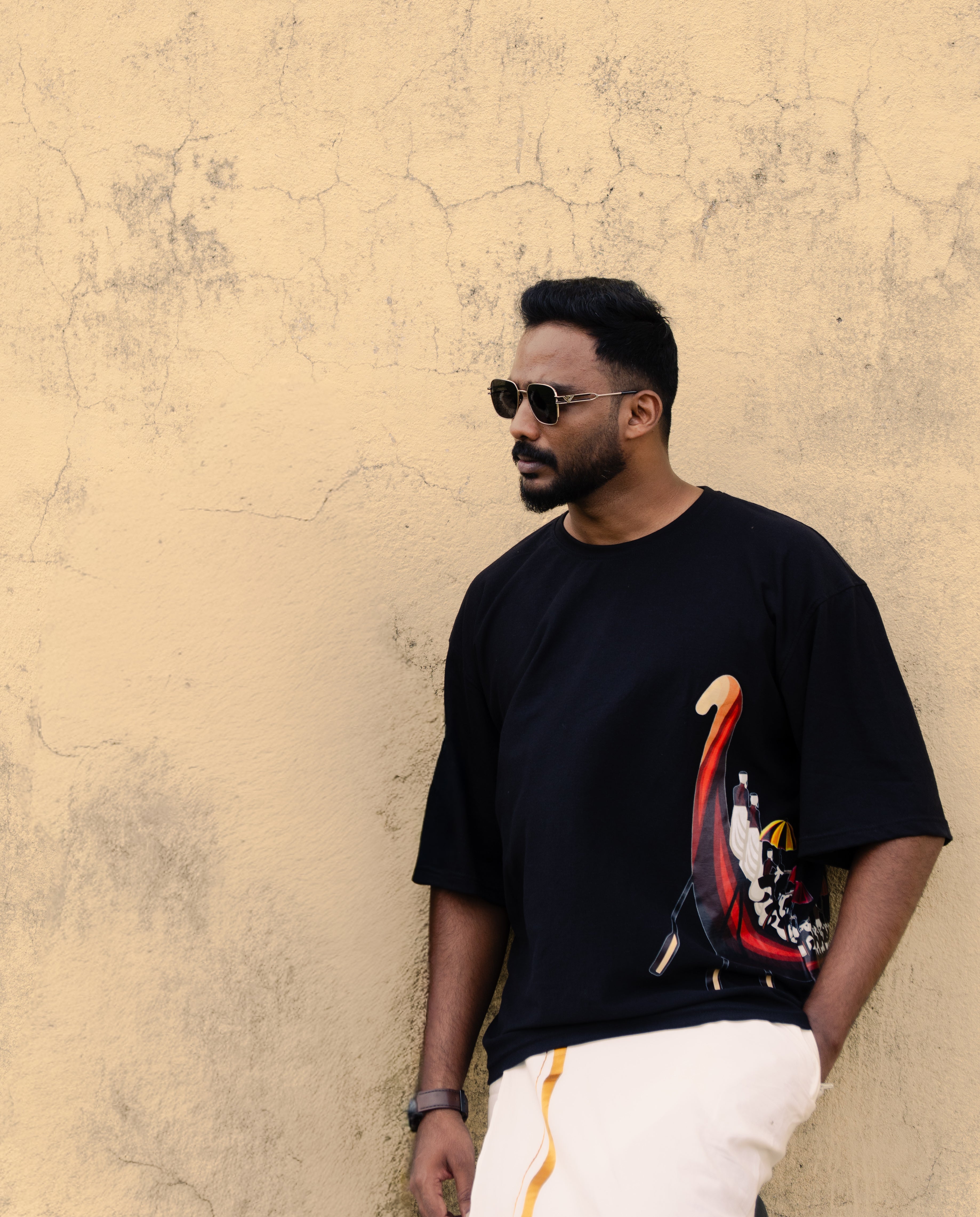 Chundan Graphic Oversized Tee – Black