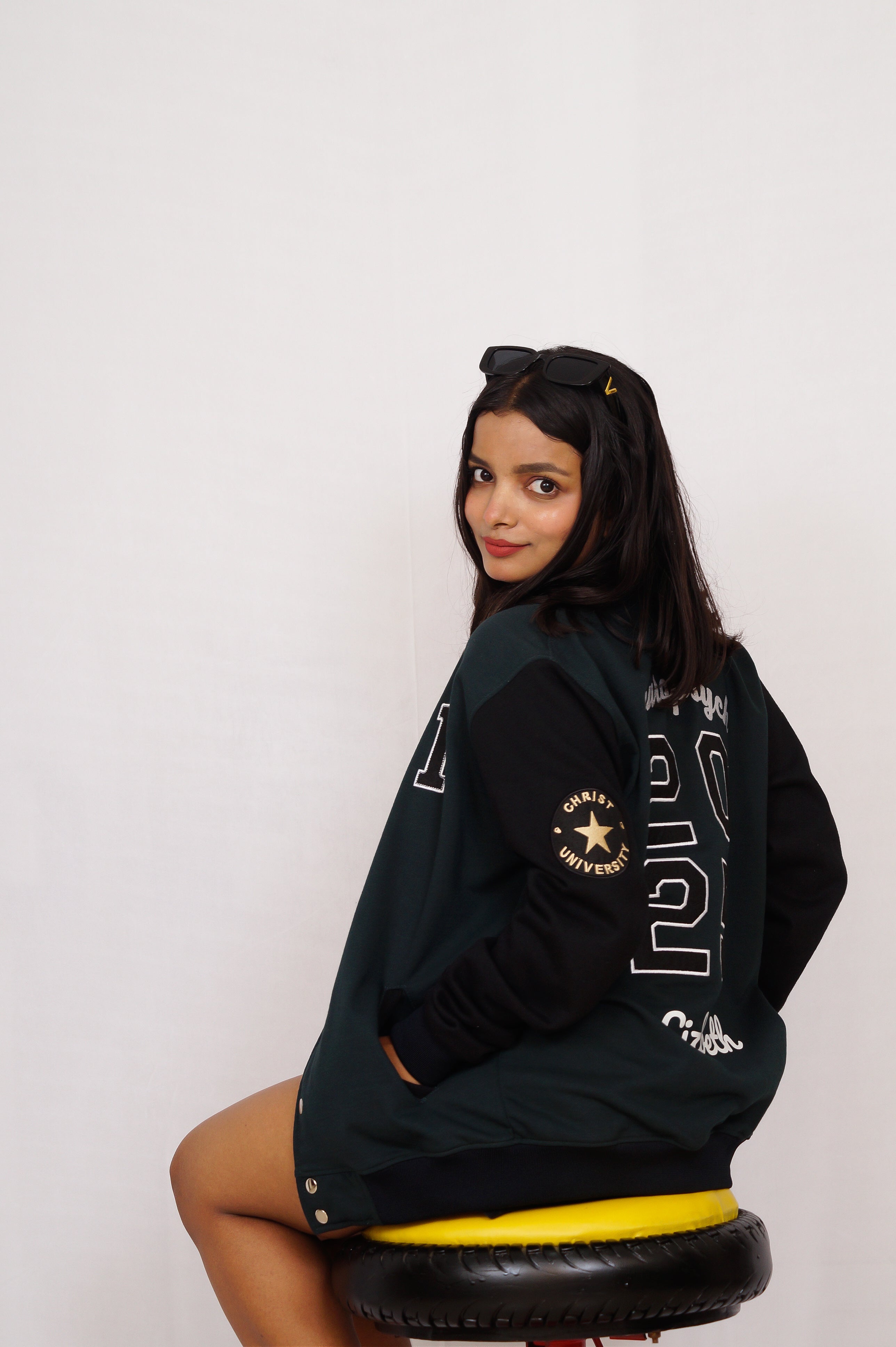 Premium Olive Green Varsity Jacket