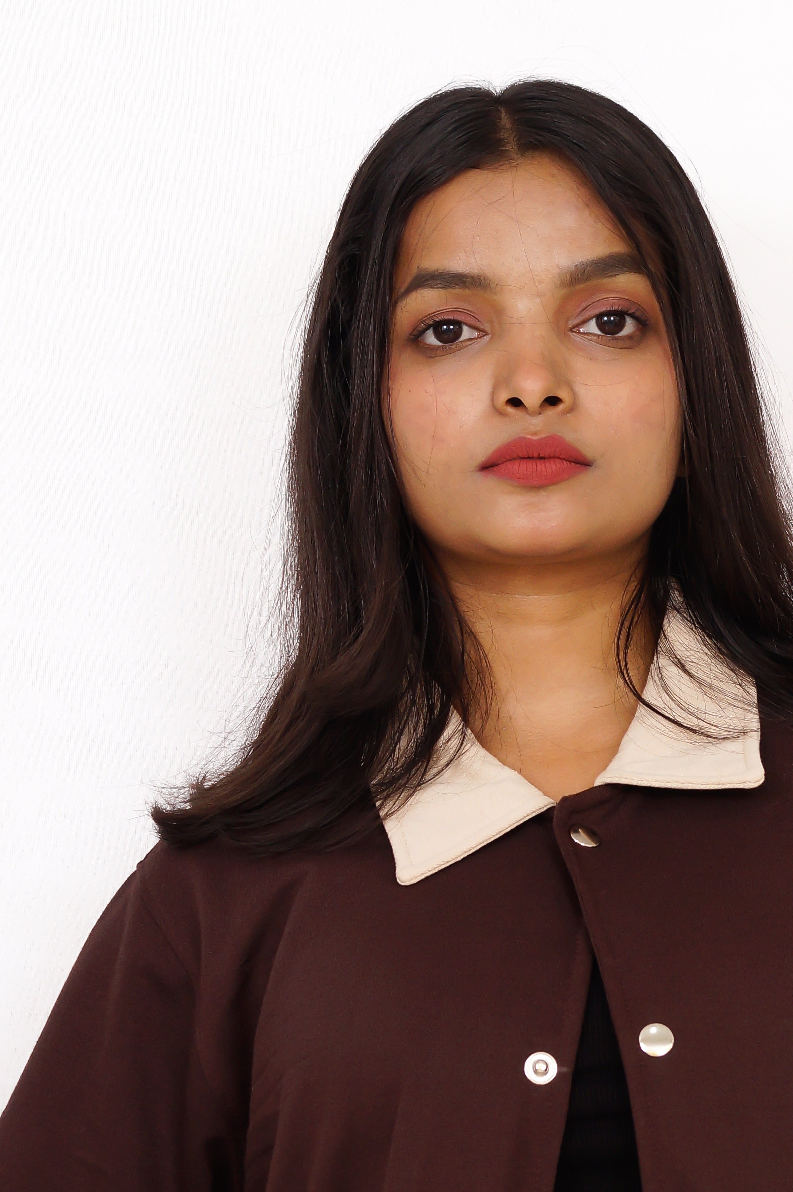 Brown Collared Varsity Jacket