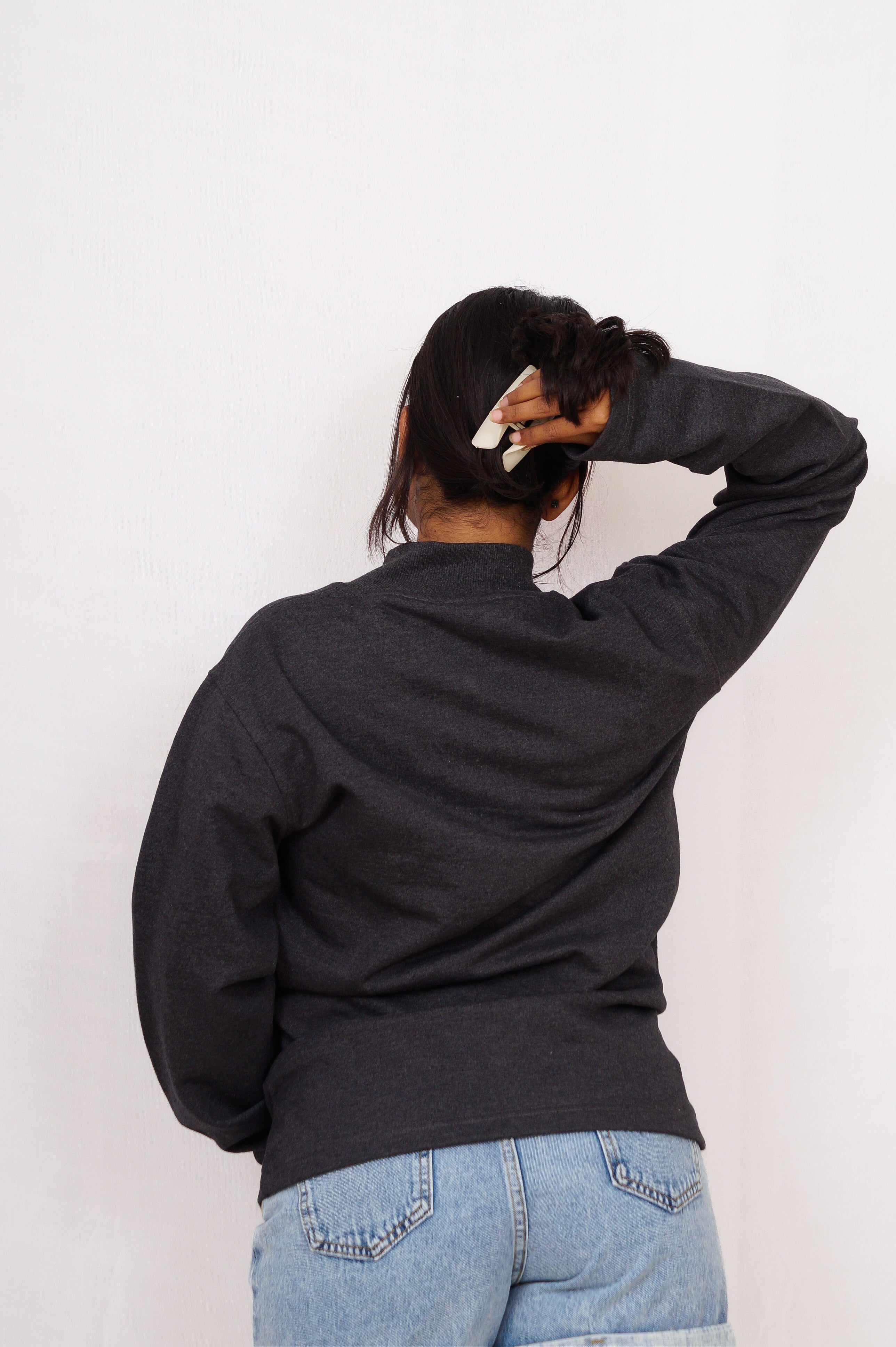 Metallic Grey Zipper Jacket