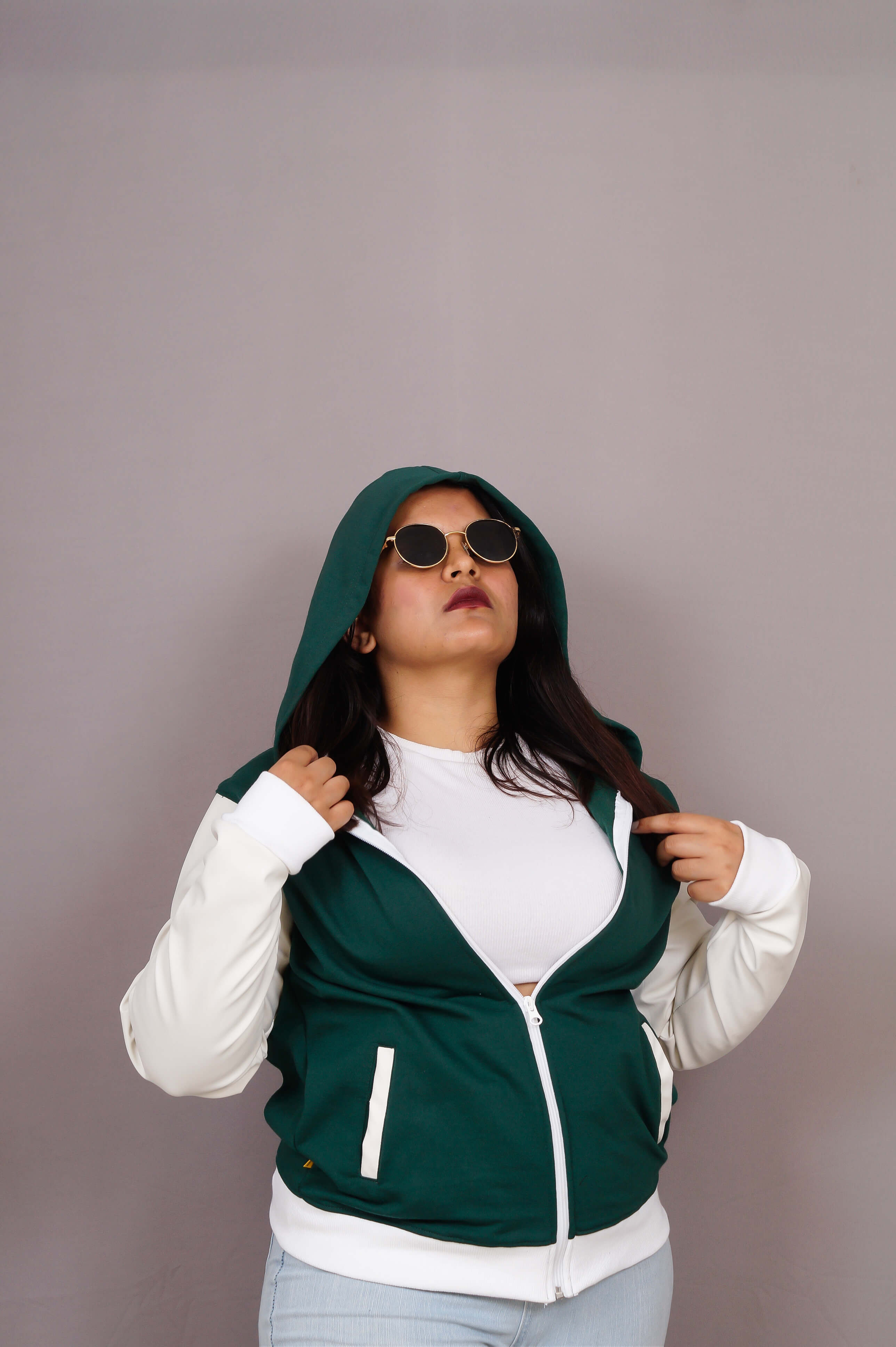 Premium Emerald Green Cotton Leather Sleeve Jacket