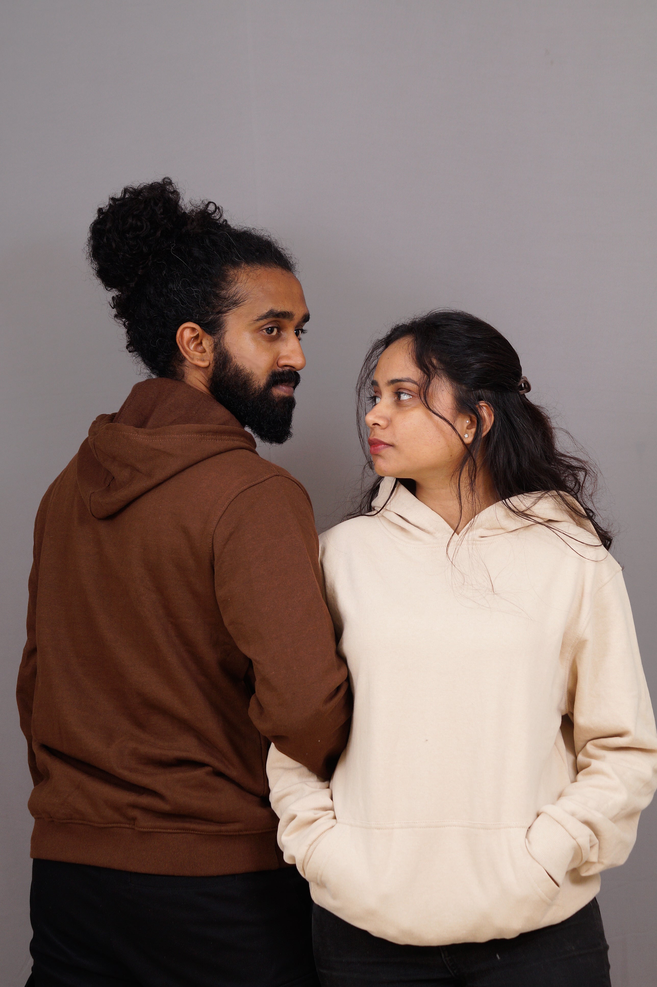 Brown & Beige Hoodies for Couple