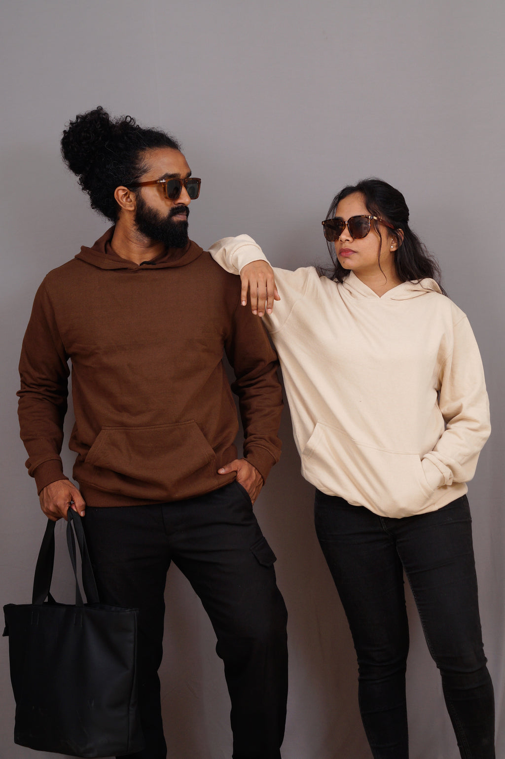 Brown & Beige Hoodies for Couple