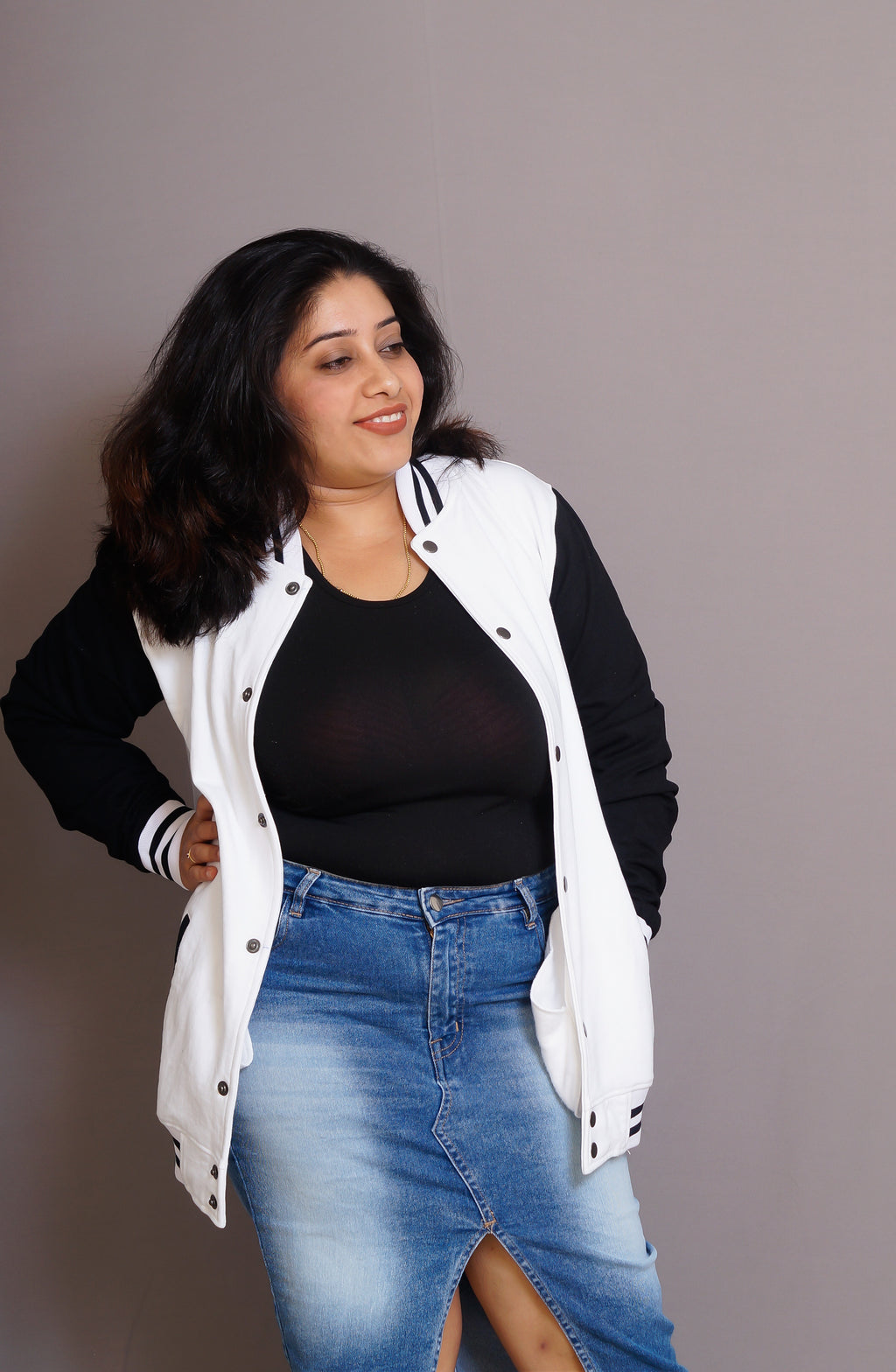 White & Black Varsity Jacket