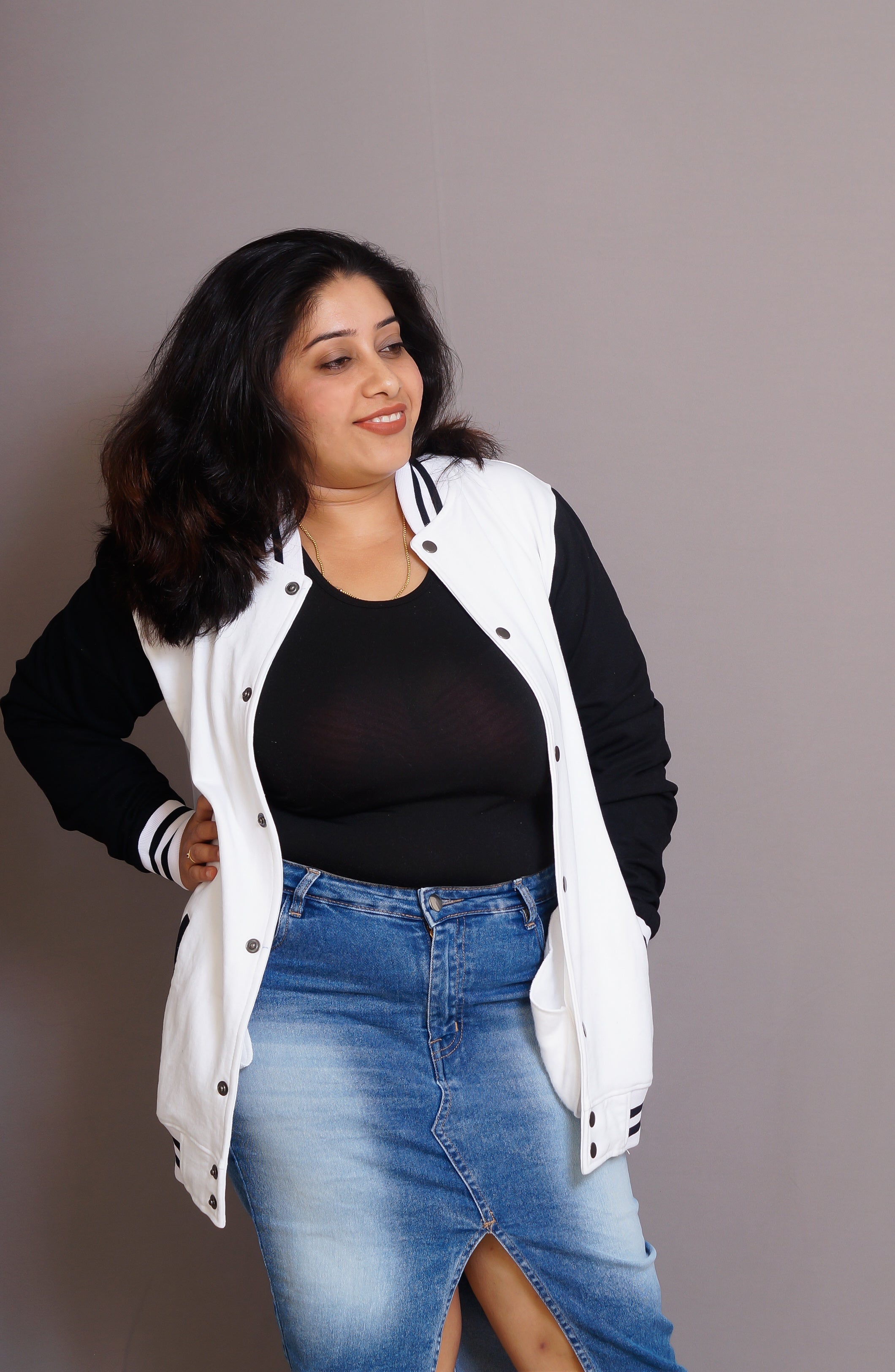 White & Black Varsity Jacket