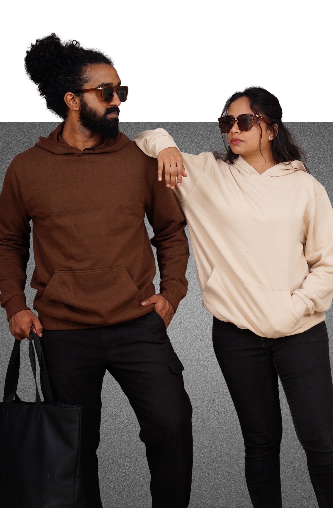 Brown & Beige Hoodies for Couple