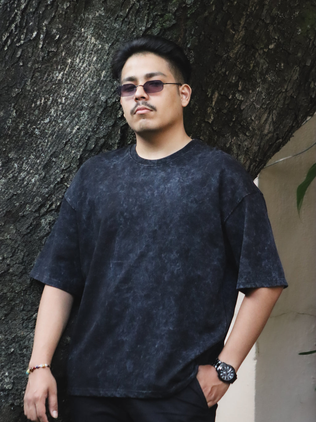Oversized Black Acidwash T-Shirt