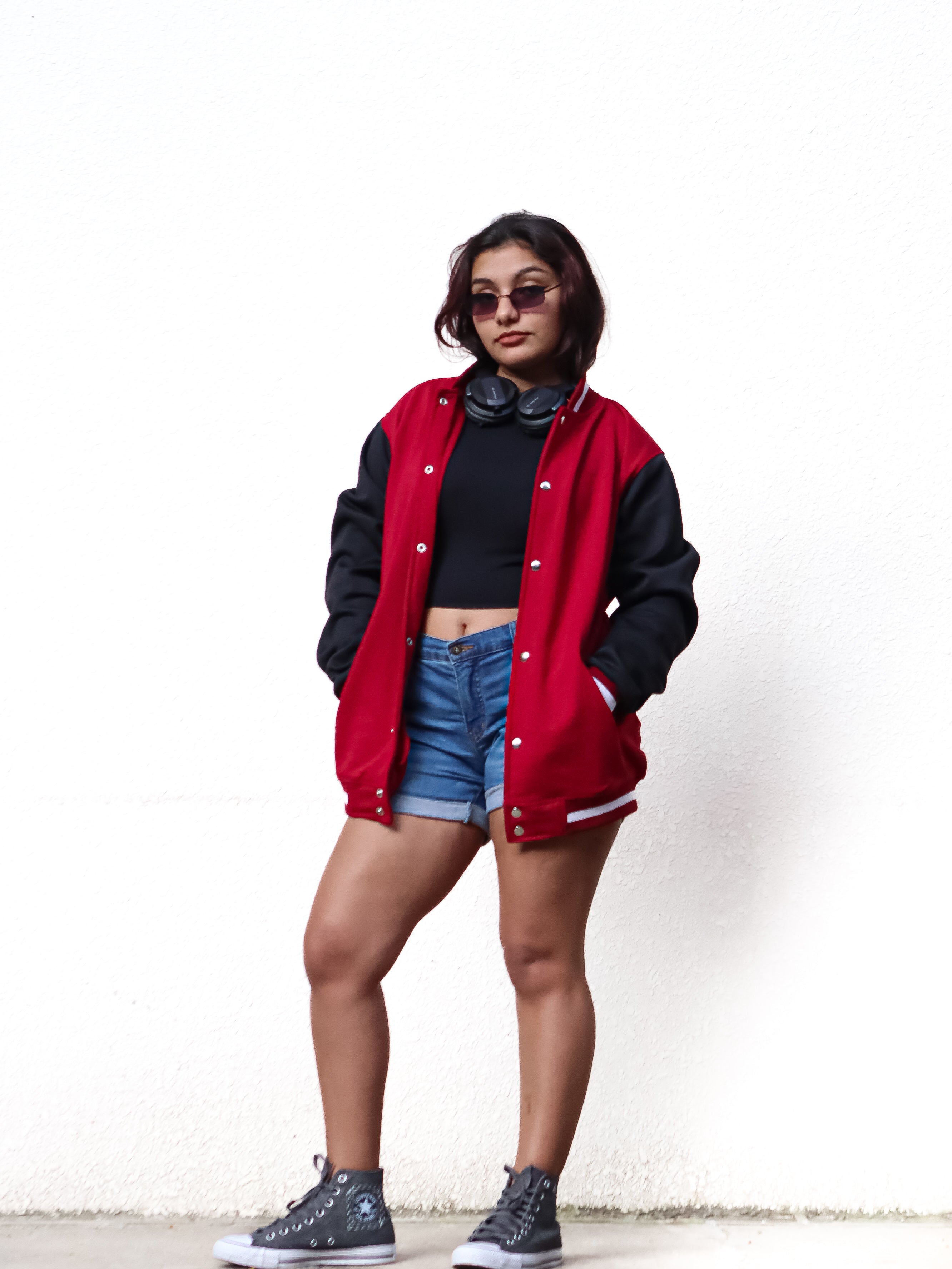 Maroon & Black Varsity Jacket