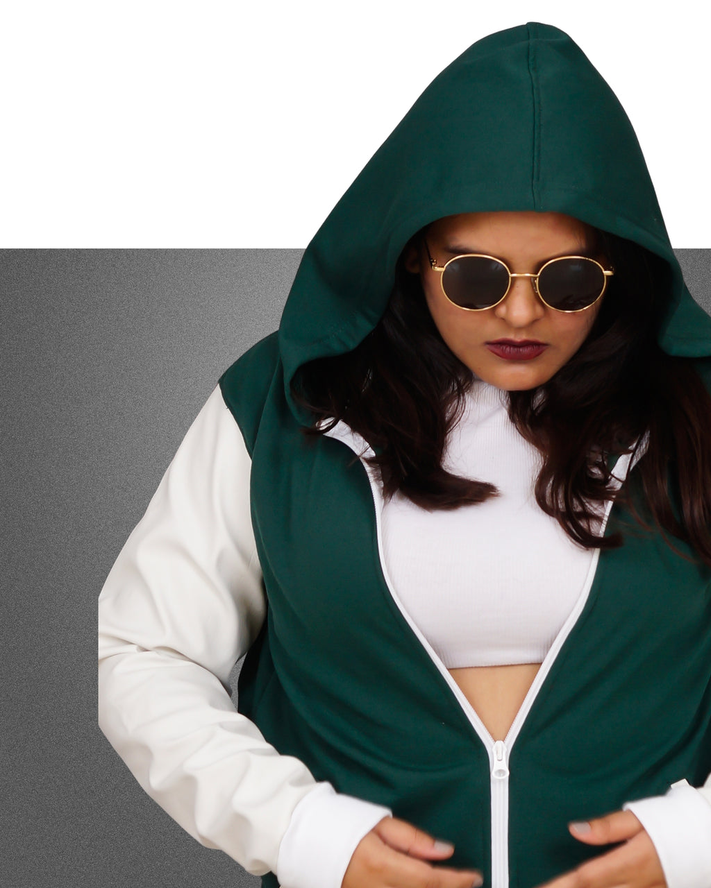 Premium Emerald Green Cotton Leather Sleeve Jacket