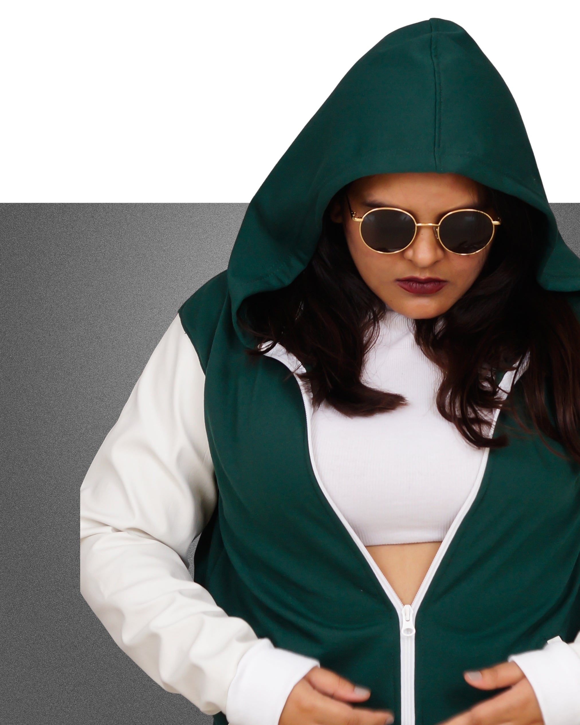 Premium Emerald Green Cotton Leather Sleeve Jacket